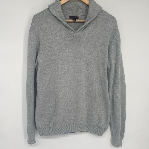 Refectory Sweater Men’s Large Gray Cotton Shawl Collar Heritage Academia Classic - Picture 1 of 8